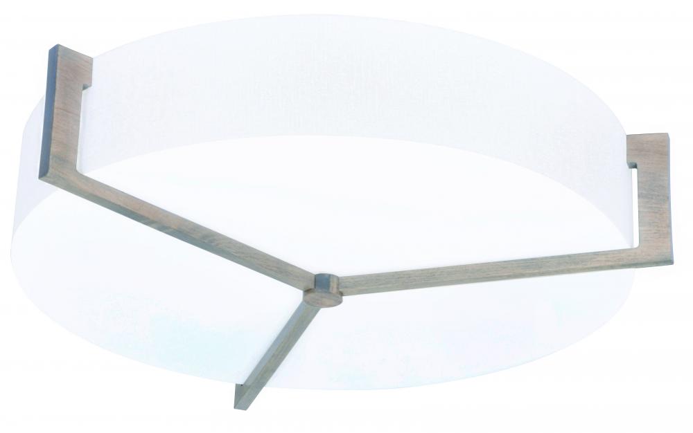 Apex 17'' LED Ceiling - Weathered Grey - Linen White Shade