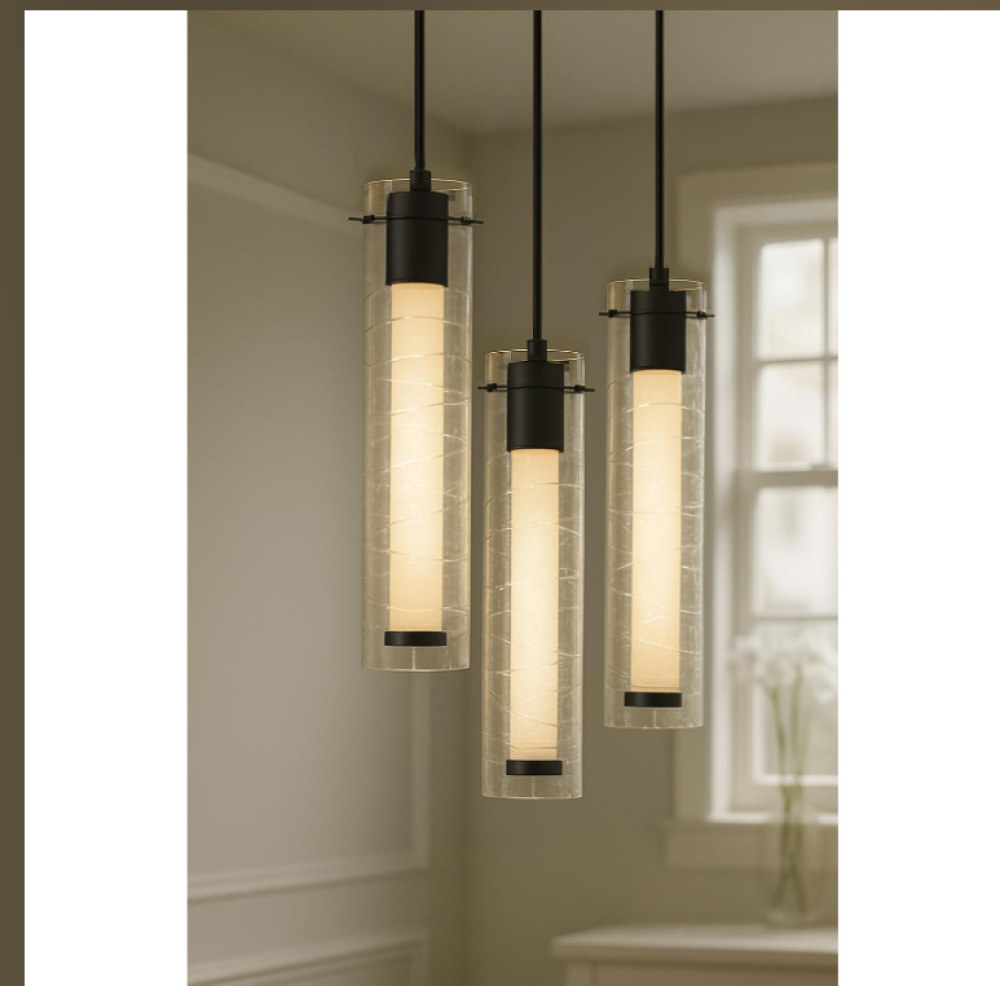 Bari 3 Light Round Pendant 120V 45W 5CCT BK