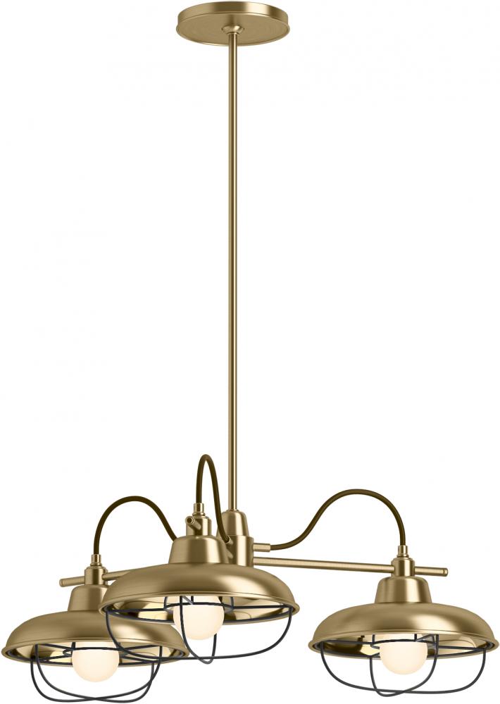 MODERN FARM 3 LIGHT CHANDELIER