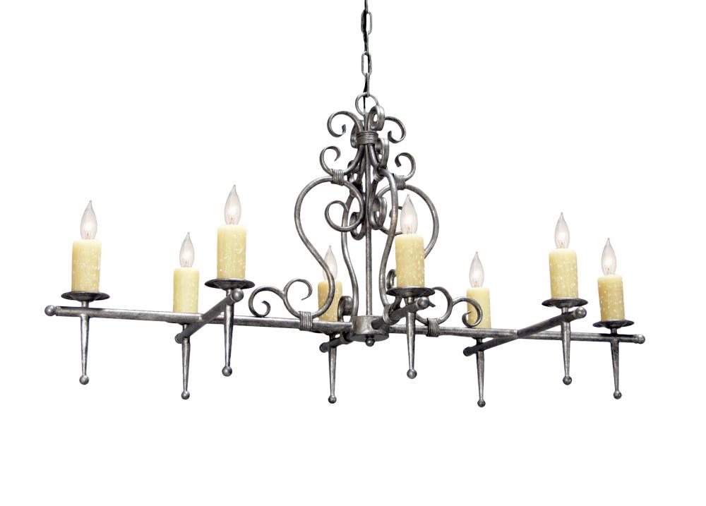 48" Long Monica 8 Light Oblong Chandelier