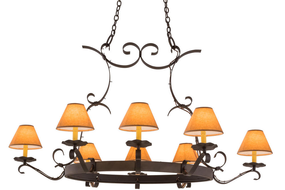 53&#34;L Handforged 8 LT Oblong Chandelier