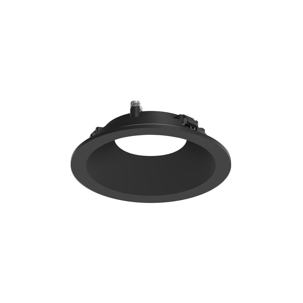 3" Apollo Round Flanged Downlight Trim, Black Finish