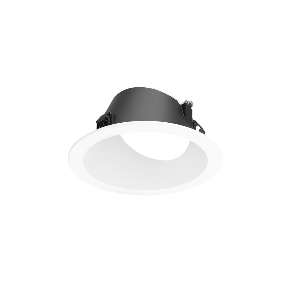 3" Apollo Round Flanged Wall Wash Trim with Clear Lens, White Finish