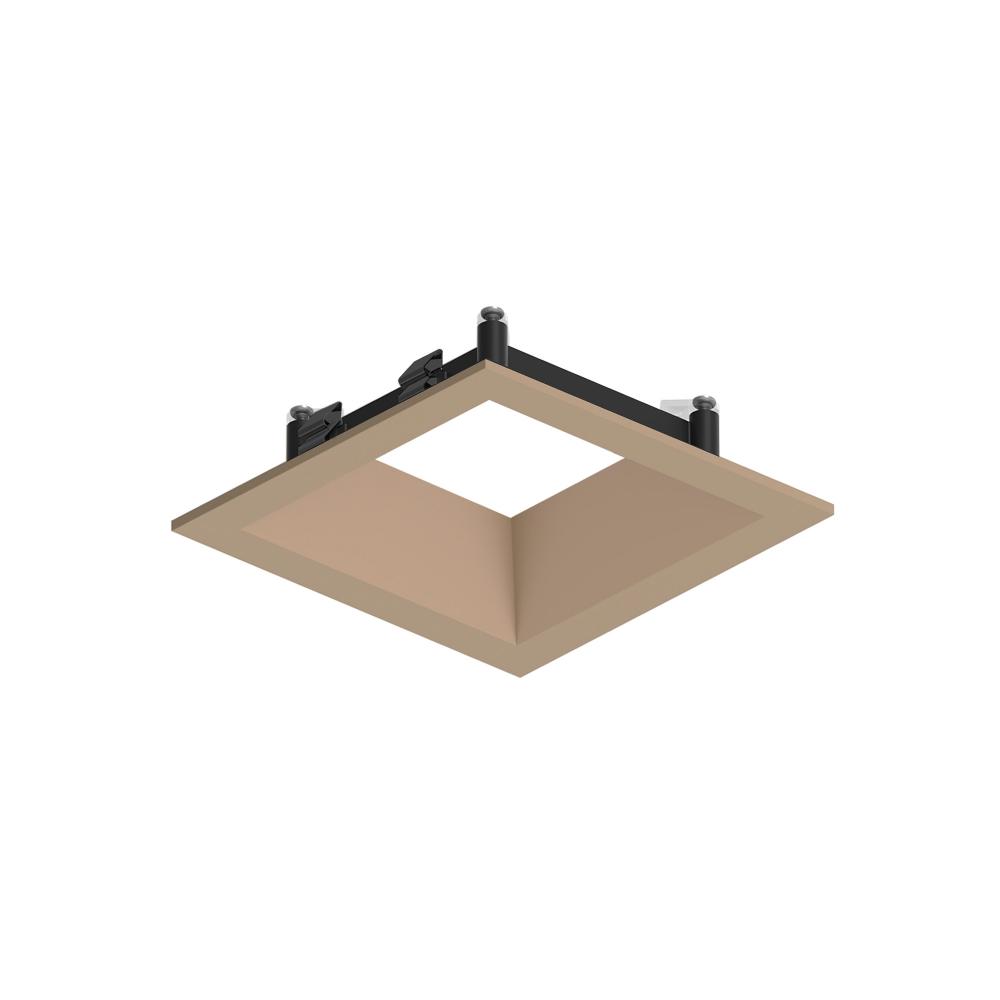 3" Apollo Square Flanged Downlight Trim, Wheat Diffused Finish