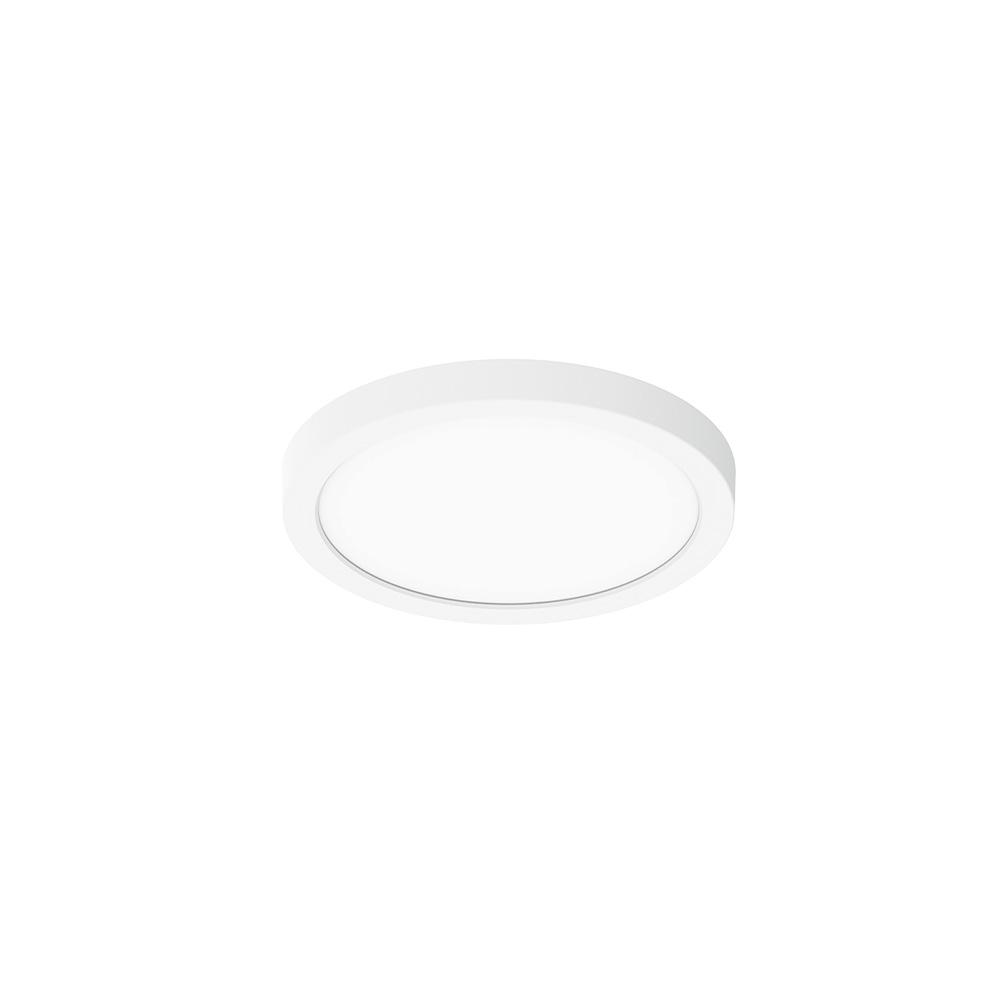 6" ELO LED Surface Mount Luminaire with Selectable CCT, 1050lm / 15W, Matte Powder White Finish