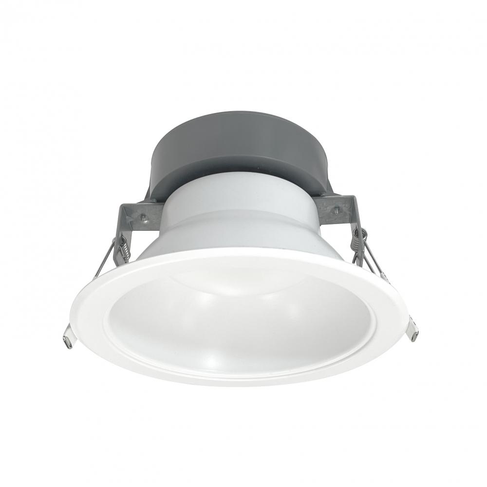 6" Quartz Round LED Can-less Downlight with Selectable Lumens & CCT, White Finish