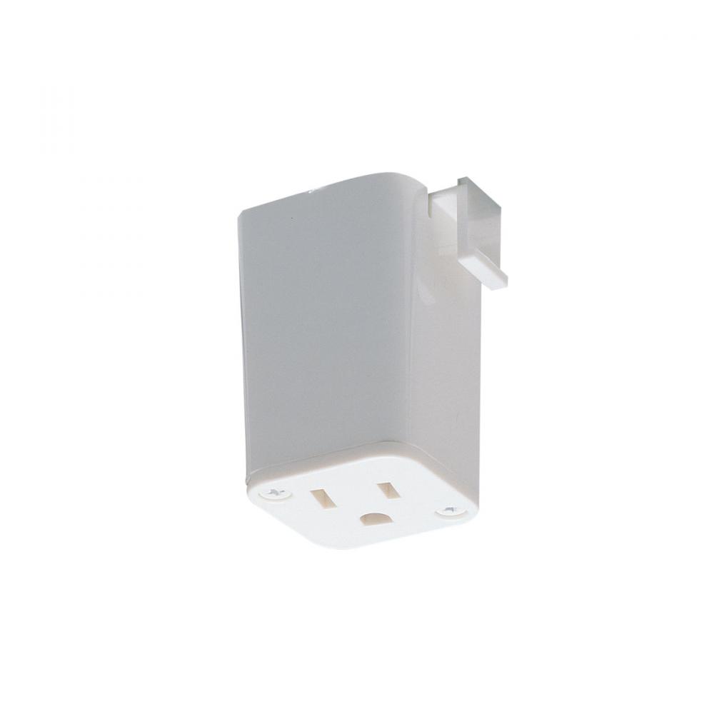 Outlet Adapter for H-Style Track Systems, White Finish