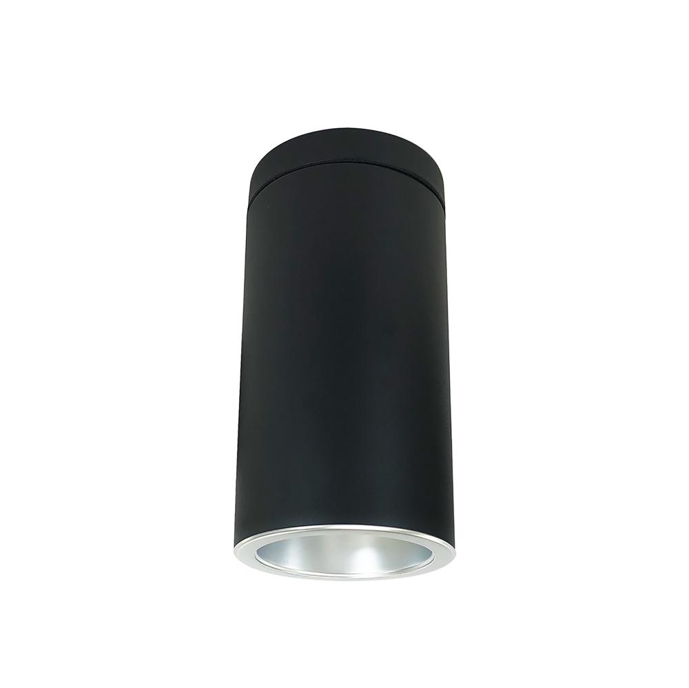 6" Sapphire III Surface Mount Black Cylinder, Diffused Clear Reflector/Diffused Clear Flange,