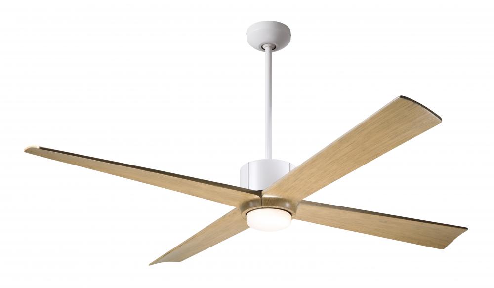 Nouveau DC Fan; Matte White Finish w/ Graphite; 56" Maple Blades; 17W LED; Wall/Remote Combo Con