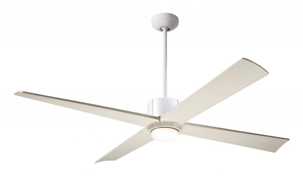Nouveau DC Fan; Matte White Finish w/ Graphite; 56" Whitewash Blades; 17W LED