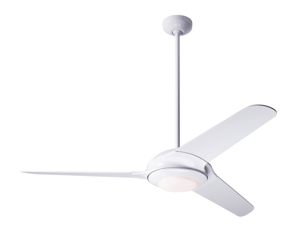 Flow Fan; Gloss White Finish; 52" White Blades; 20W LED; Wall Control with Remote Handset (2-wir