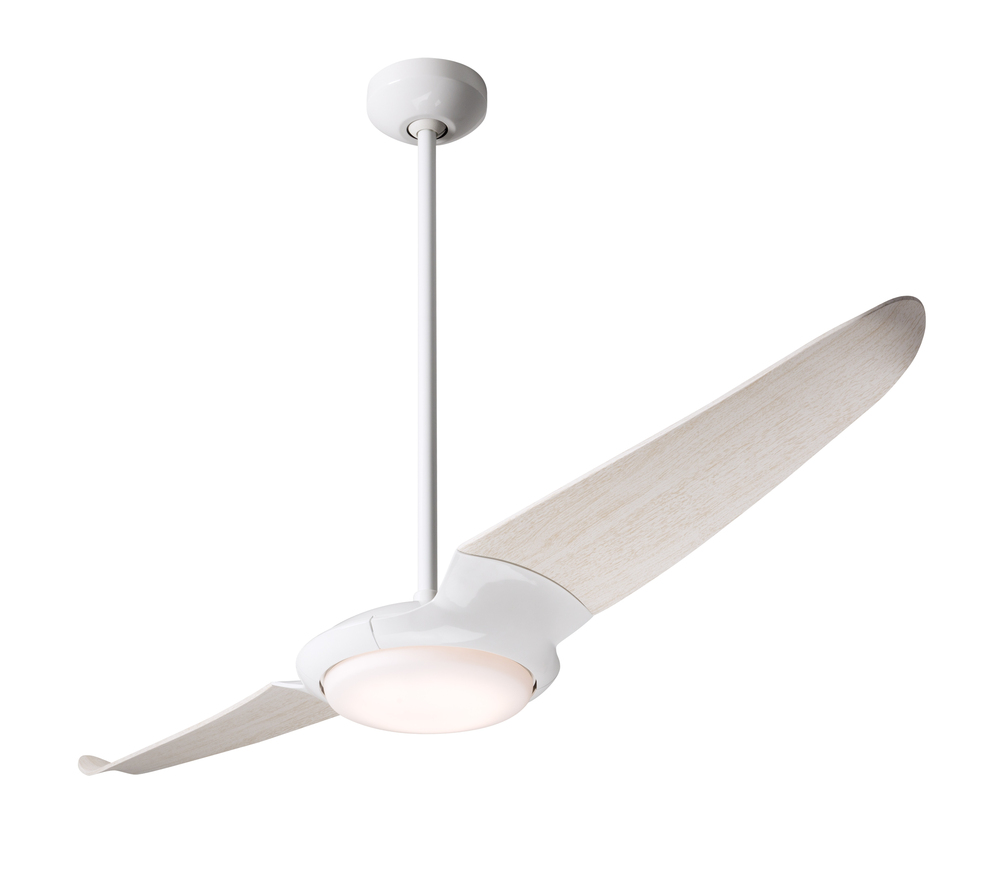 IC/Air (2 Blade ) Fan; Gloss White Finish; 56" Whitewash Blades; 20W LED; Wall/Remote Combo Cont