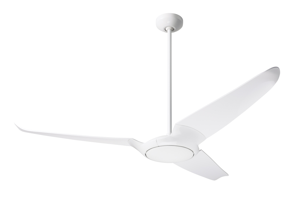 IC/Air (3 Blade ) Fan; Gloss White Finish; 56" Dark Blades; No Light; Wall/Remote Combo Control