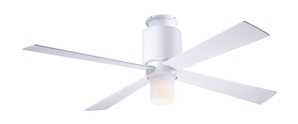 Lapa Flush Fan; Gloss White Finish; 50" Nickel Blades; 17W LED; Fan Speed and Light Control