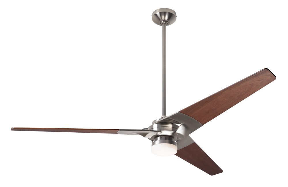 Torsion Fan; Bright Nickel Finish; 62" Mahogany Blades; 17W LED; Fan Speed and Light Control