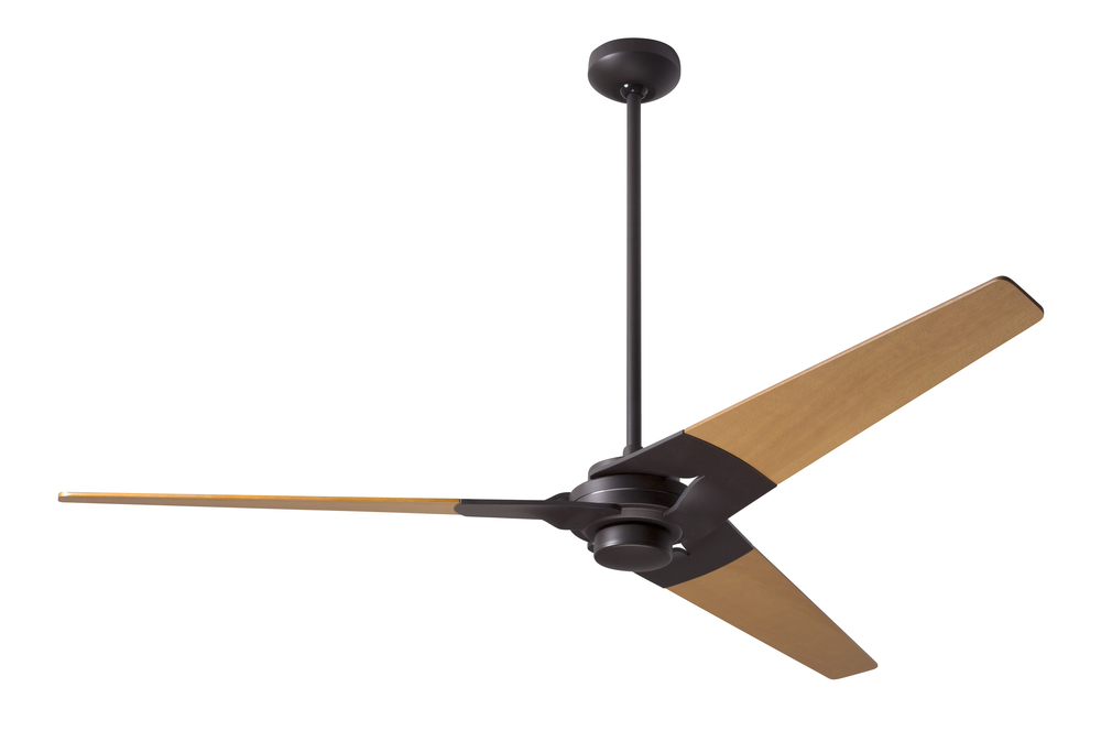 Torsion Fan; Dark Bronze Finish; 62" Maple Blades; No Light; Fan Speed and Light Control (2-wire