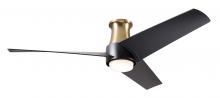 Modern Fan Co. AMB-FM-SBMB-56-MB-870-WC - Ambit Flush DC Fan- Satin Brass/Matte Black Finish; 56" Matte Black Blades; 17W LED
