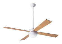 Modern Fan Co. BAL-GW-52-MP-NL-002 - Ball Fan; Gloss White Finish; 52" Maple Blades; No Light; Fan Speed and Light Control (3-wire)