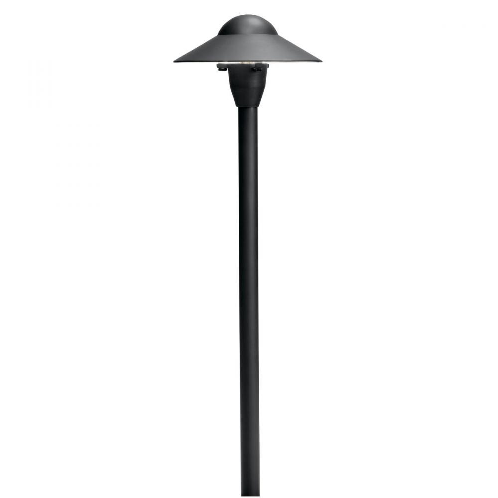 12V Cast Brass 6" Dome Path Light Textured Black