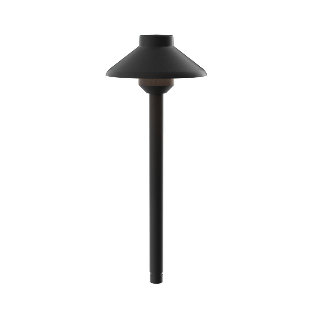Short Stepped Dome 12V 3000K Path Light Textured Architectural Bronze