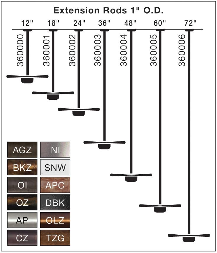 Dual Threaded 72" Downrod Brushed Nickel