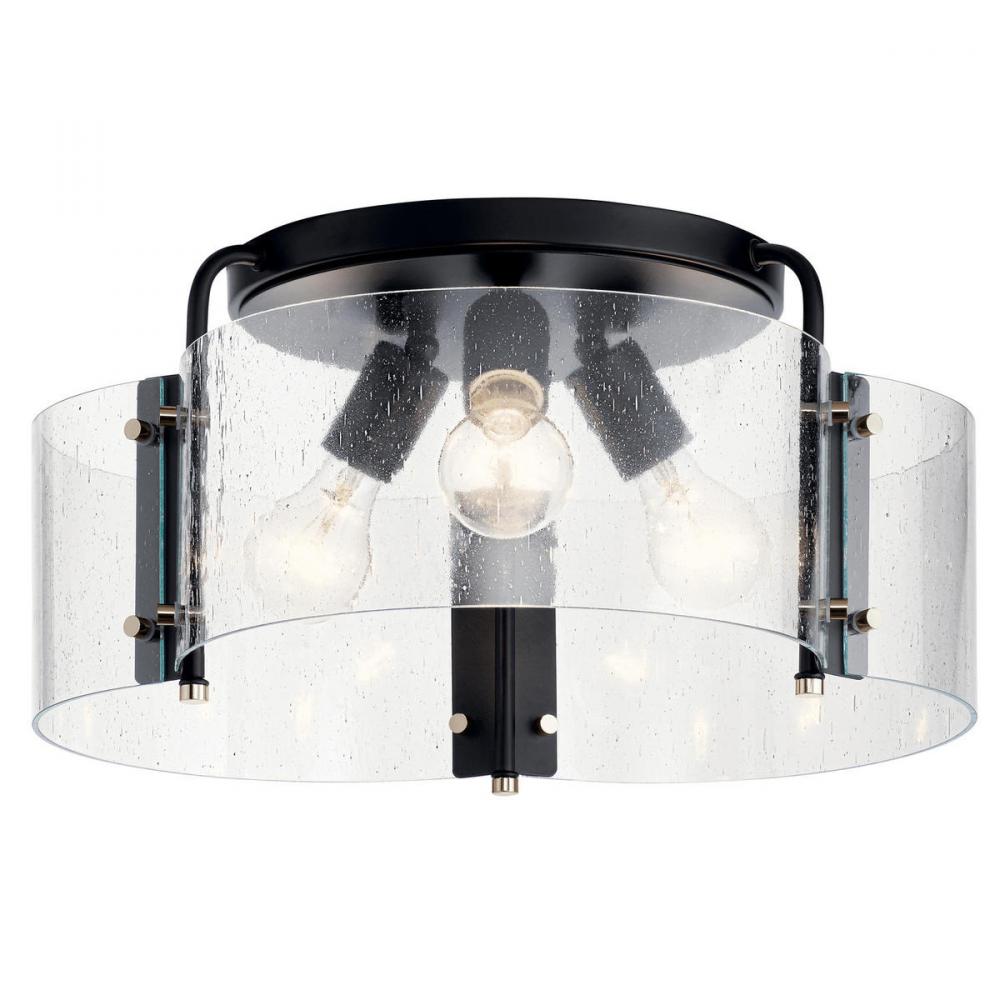 Thoreau 18" 3 Light Semi Flush Black