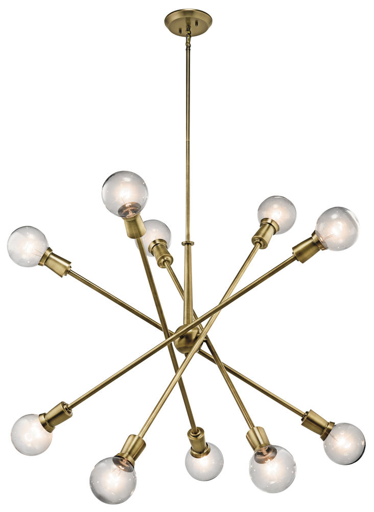 Armstrong 53.5" 10 Light Chandelier in Natural Brass