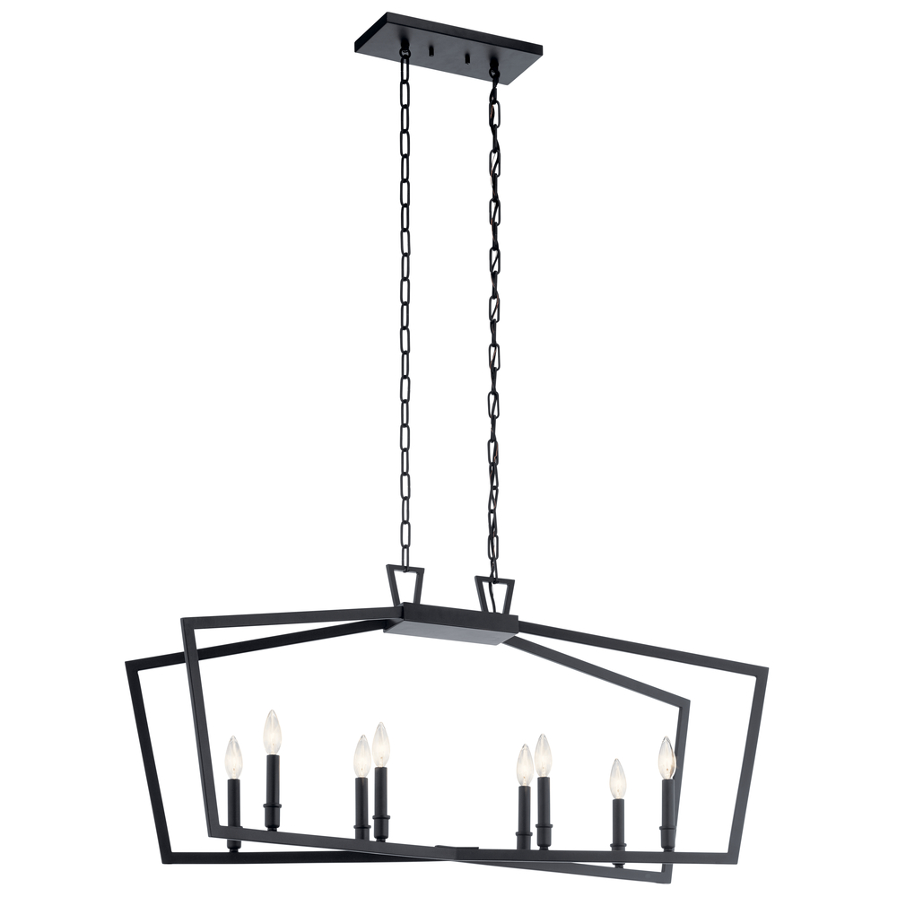 Abbotswell 8 Light Linear Chandelier Black