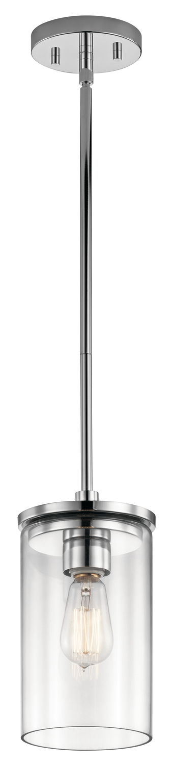 Crosby 10.75" 1 Light Mini Pendant with Clear Glass Chrome