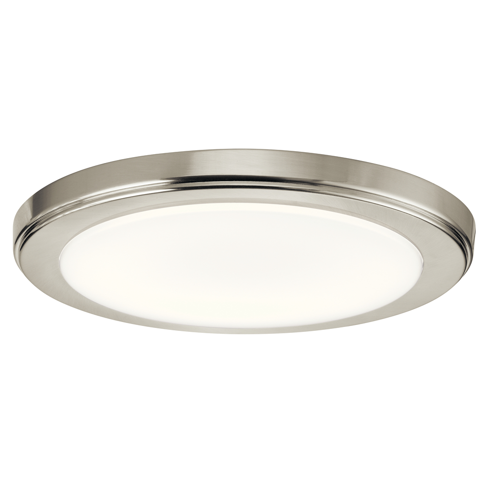 Zeo 4000K LED 10" Round Flush Mount Brushed Nickel