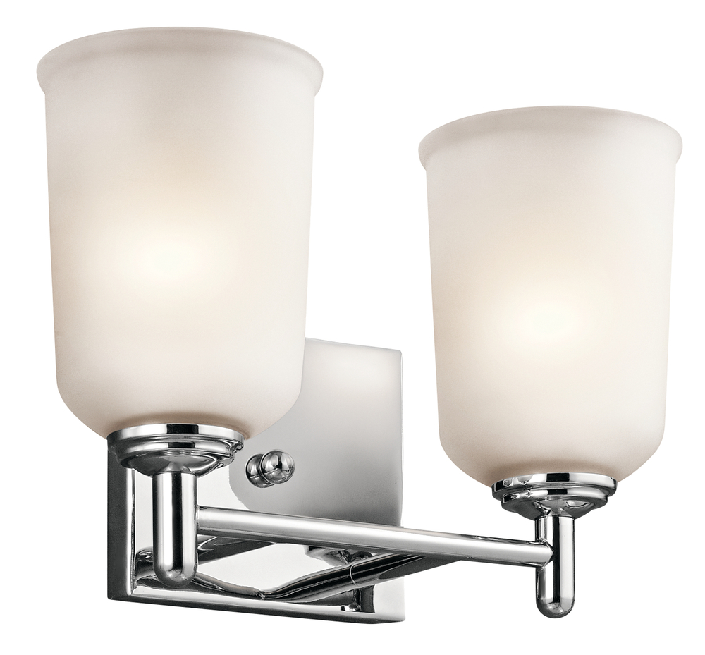 Shailene 12.5" 2 Light Vanity Light with Satin Etched Glass in Chrome