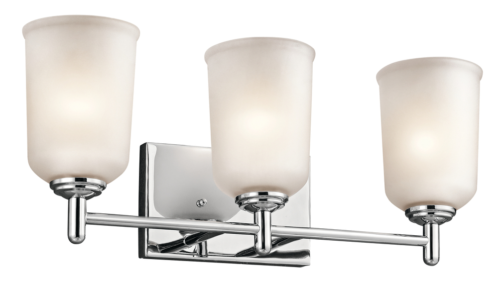 Shailene 21" 3 Light Vanity Light with Satin Etched Glass in Chrome