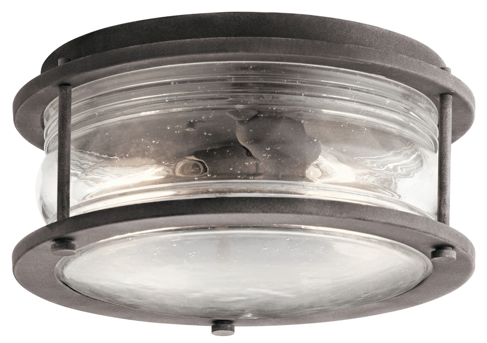 Ashland Bay 2 Light Flush Mount Weathered Zinc
