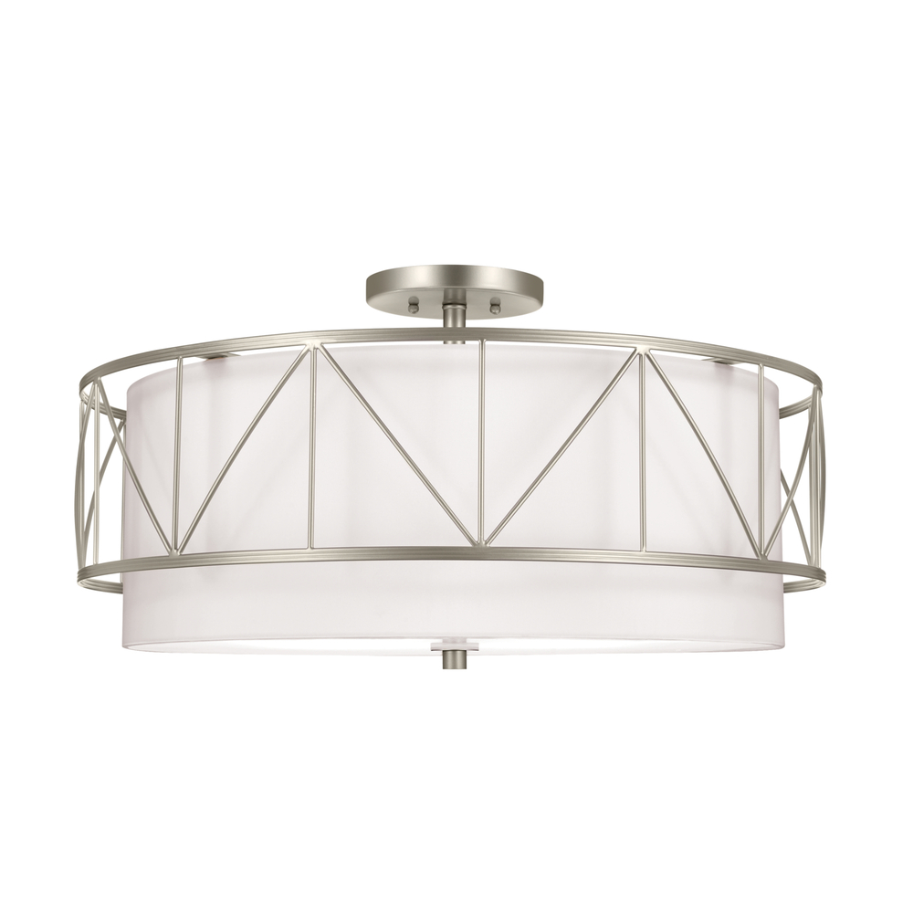 Birkleigh 24" 4 Light Semi Flush Satin Nickel