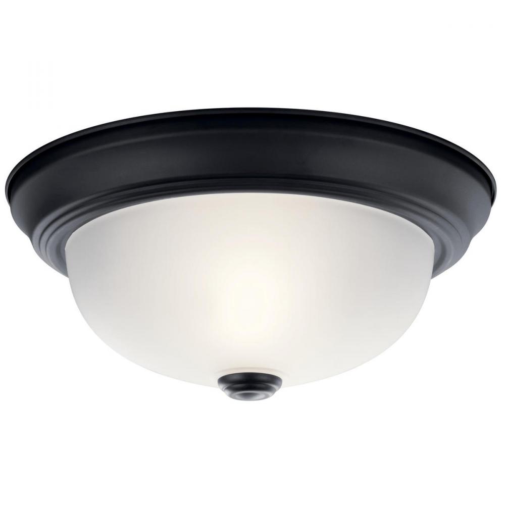 11.25" 2 Light Flush Mount Black