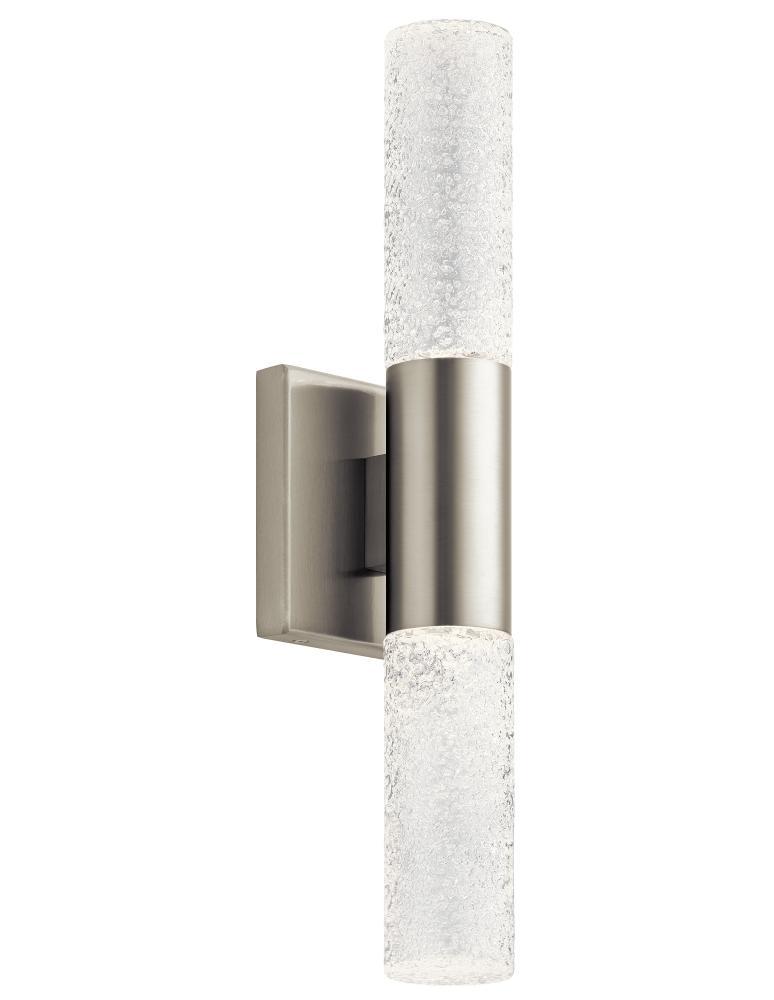 Glacial Glow LED Wall Sconce Brushed Nickel