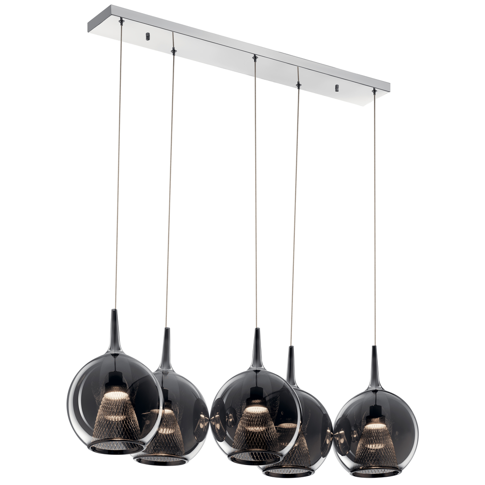 Zin 5 Light Linear Pendant Cluster Chrome