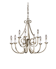Kichler 2031NI - Dover 29" 9 Light 2 Tier Chandelier in Brushed Nickel