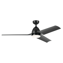 Kichler 310254SBK - 54 Inch Fit Ceiling Fan with Satin Etched Cased Opal Glass in Satin Black with Satin Black Blades