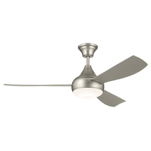 Kichler 310354NI - 54 Inch Ample Ceiling Fan with Satin Etched Cased Opal Glass in Brushed Nickel with Silver Blades