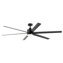 Kichler 310780SBK - 80 Inch Loa Ceiling Fan with Satin Etch Cased Opal Glass in Satin Black with Black Blades