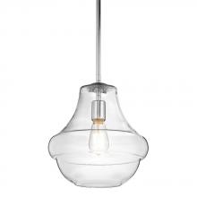 Kichler 42044CH - Everly 10.25" 1 Light Schoolhouse Pendant Clear Glass Chrome