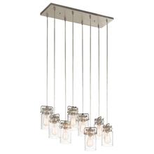 Kichler 42890NI - Brinley 25.5" 8 Light Linear Chandelier with Clear Glass Brushed Nickel