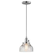 Kichler 43850CH - Avery 8.5" 1 Light Bell Mini Pendant with Clear Seeded Glass Chrome