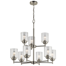 Kichler 44031NI - Winslow 27" 9 Light 2 Tier Chandelier with Clear Seeded Glass in Brushed Nickel