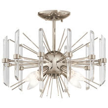 Kichler 44277PN - Eris 12.75" 4 Light Semi Flush Light with Optical Crystal in Polished Nickel