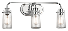 Kichler 45459CH - Braelyn 24" 3 Light Vanity Light with Clear Seeded Glass Chrome