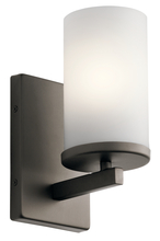 Kichler 45495OZ - Crosby 9.25" 1 Light Wall Sconce with Satin Etched Cased Opal Olde Bronze