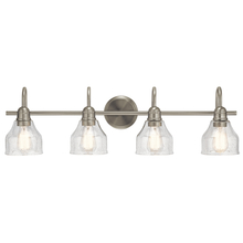 Kichler 45974NI - Avery 33.25" 4 Light Vanity Light with Clear Seeded Glass in Brushed Nickel