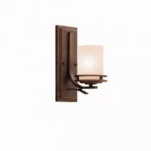 Kichler 5076OZ - Hendrik 12" 1 Light Wall Sconce with Light Umber Etched Glass Olde Bronze